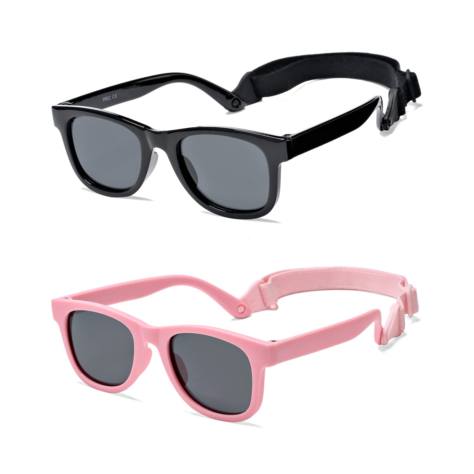 AZorb Polarized Sunglasses for Baby with Strap 100% UV Protection Shades for Toddler Age 0-24 Months