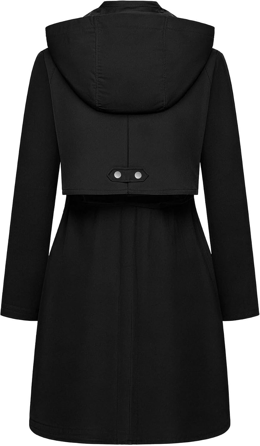 Women Rain Jacket Long Hooded Raincoat Trench Coat Windbreaker Waterproof with Hood, for Sports & Outdoor