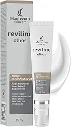 MANTECORP - Creme Rejuvenescedor para Região dos Olhos Reviline - Reduz Rugas Marcas de Expressão e Flacidez - Ácido Hialurônico, Retinol - 15g