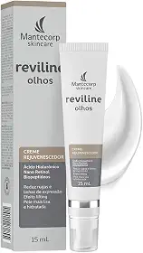 MANTECORP - Creme Rejuvenescedor para Região dos Olhos Reviline - Reduz Rugas Marcas de Expressão e Flacidez - Ácido Hialurônico, Retinol - 15g
