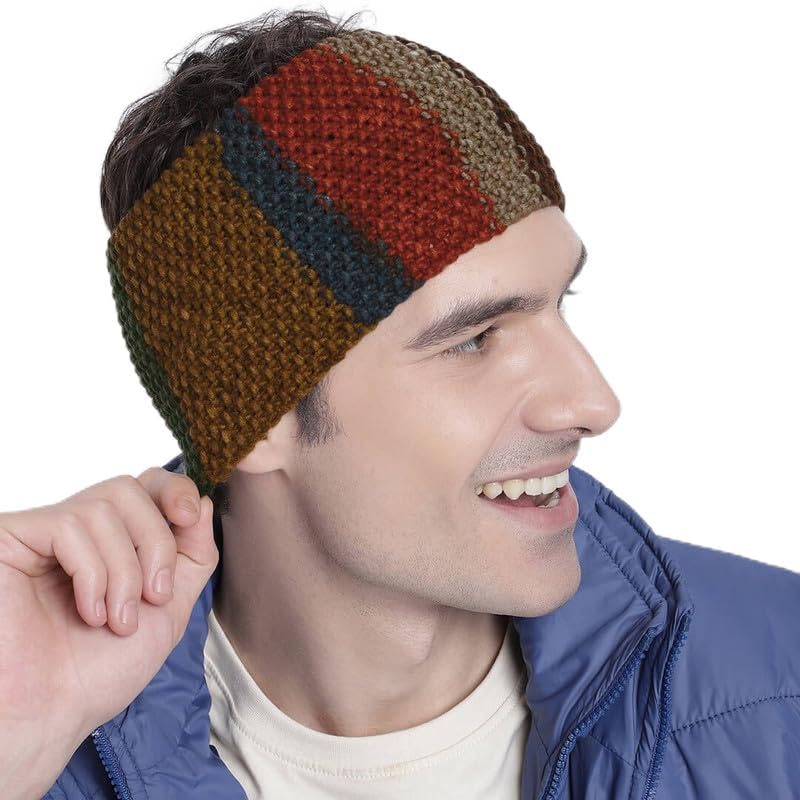magic needles Headband Earwarmers for Winters | Handmade with Woolen Unisex Earwarmer Earmuffs Earcap Earcover Soft Headwrap Warm Winter Accessories (Multi Color 10152)-picture-14