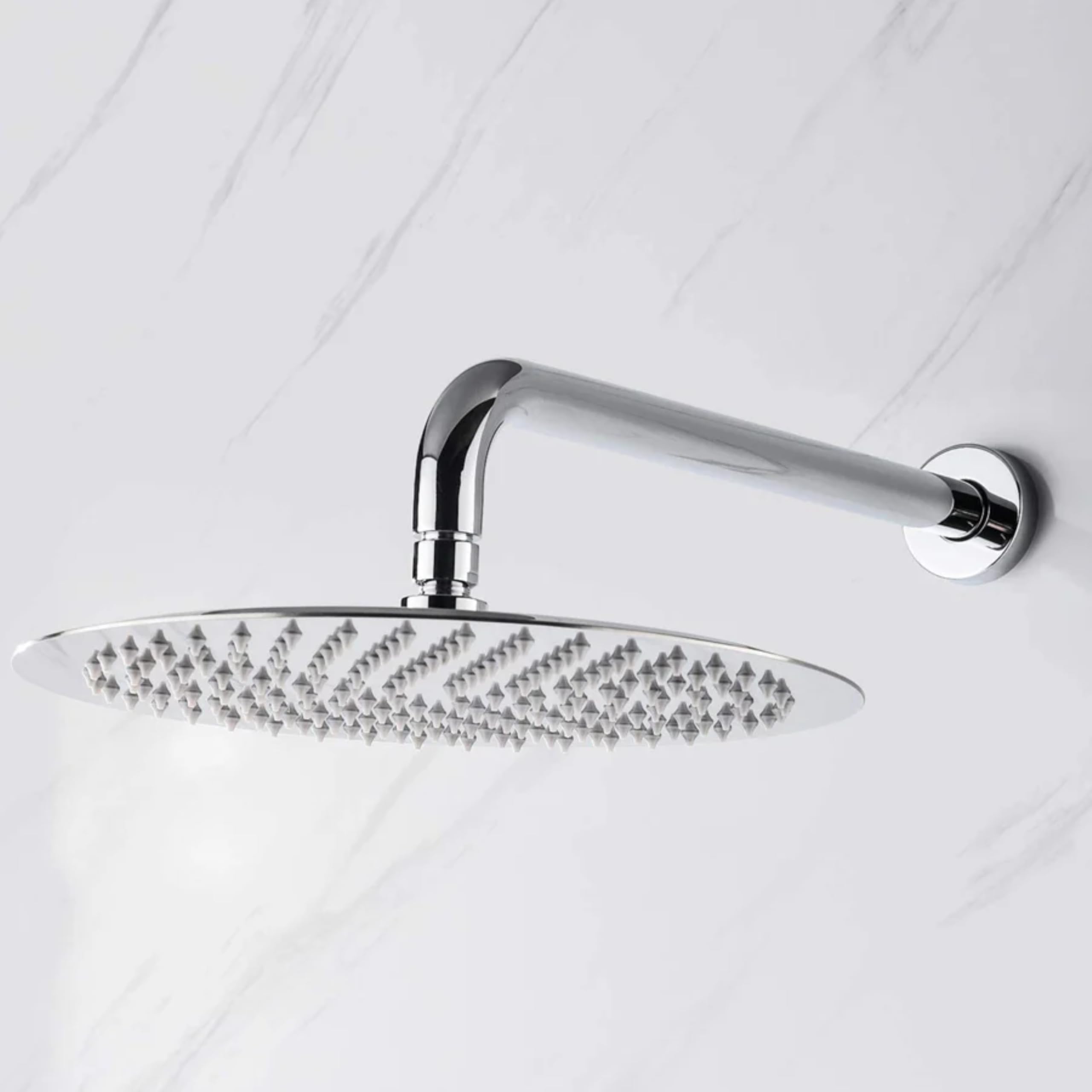 Ruhe® 15 Inches Premium Grade Stainless Steel Full Bend Round Shower Arm | Chrome Finish 3