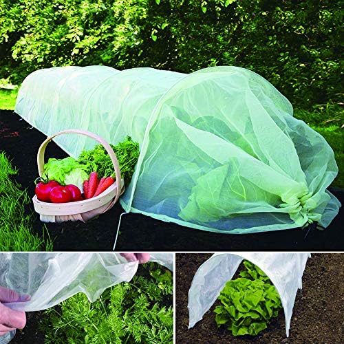 YIDIE Garden Hoop Tunnel 10-1023 Insect Micromesh Grow Plant Cover Protection Protector Cloches with Hoop,10' Long x 18" High