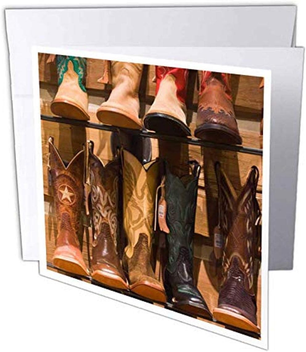 3dRoseGreeting Cards - Cowboy Boots for Sale at Hamleys - US38 RTI0085 - Rob Tilley - 6 Pack - Cowboys
