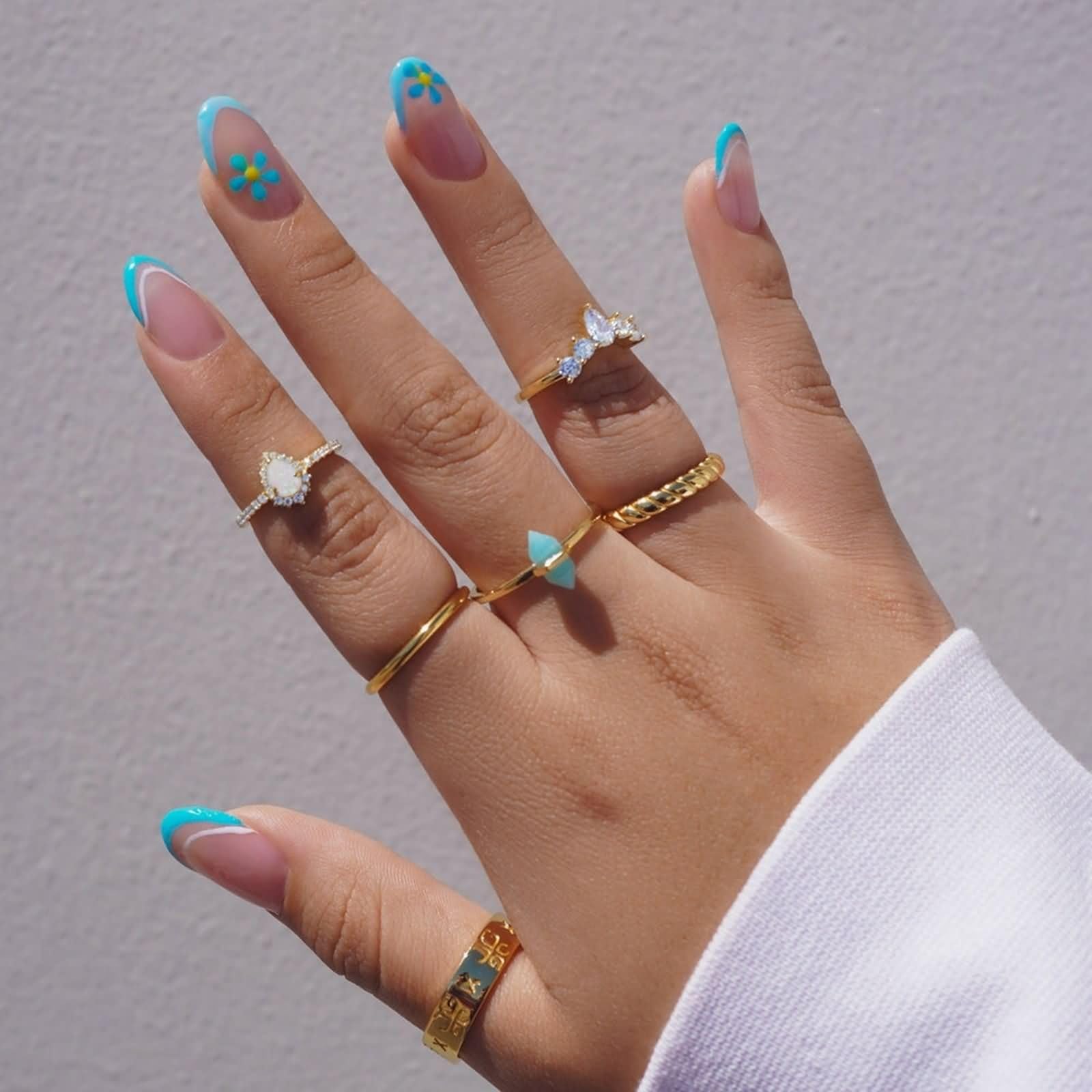 Daesar Anillo de Promesa Mujer con Gota de Agua con Ópalo y Moissanita, Oro Amarillo 9K/14K/18K, Anillo de Promesa Oro