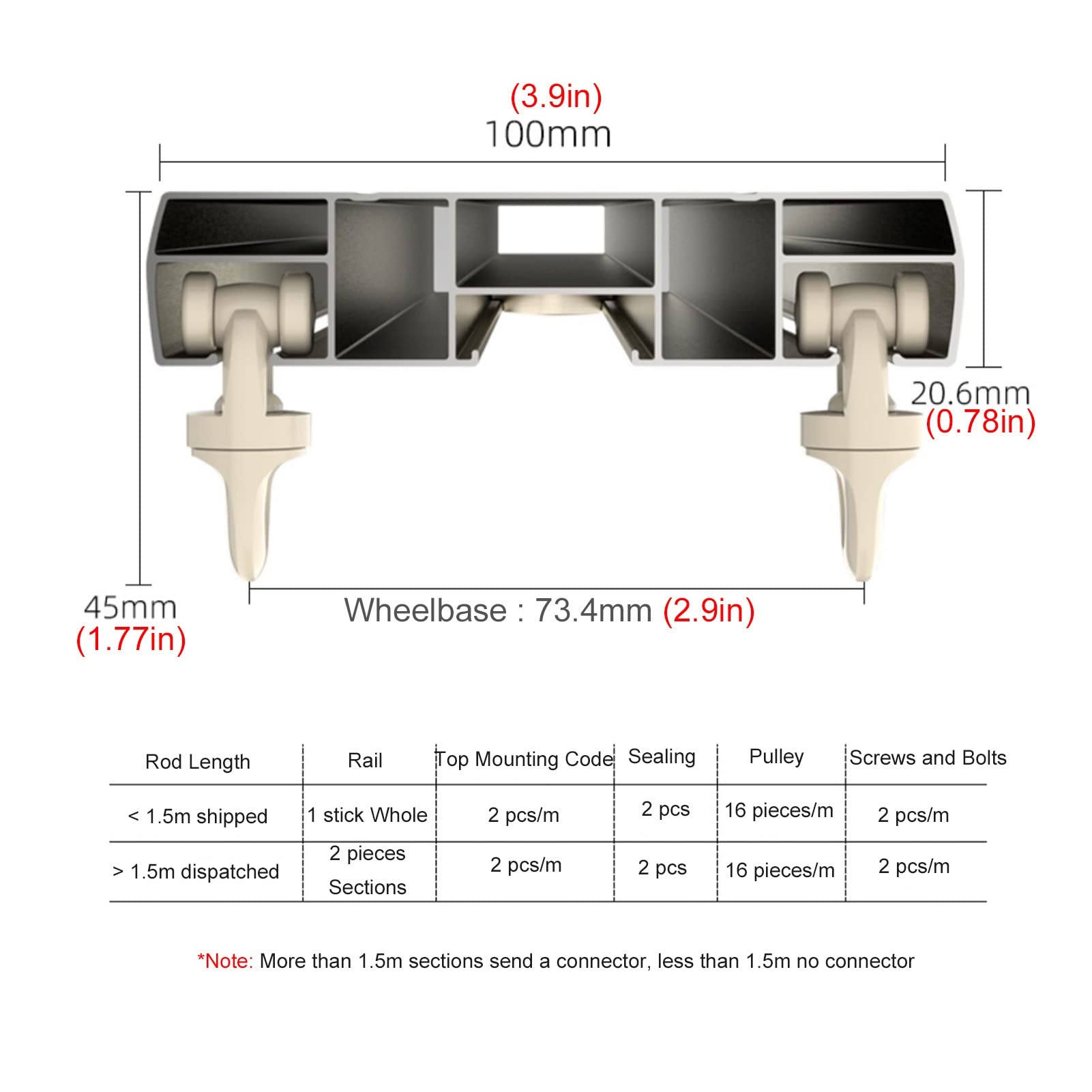 Doppelte Gardinenstange für Raumteiler, langlebige Aluminiumlegierung für den Innenbereich in Wohnzimmer, Schlafzimmer und Balkon, schlankes und stabiles Design