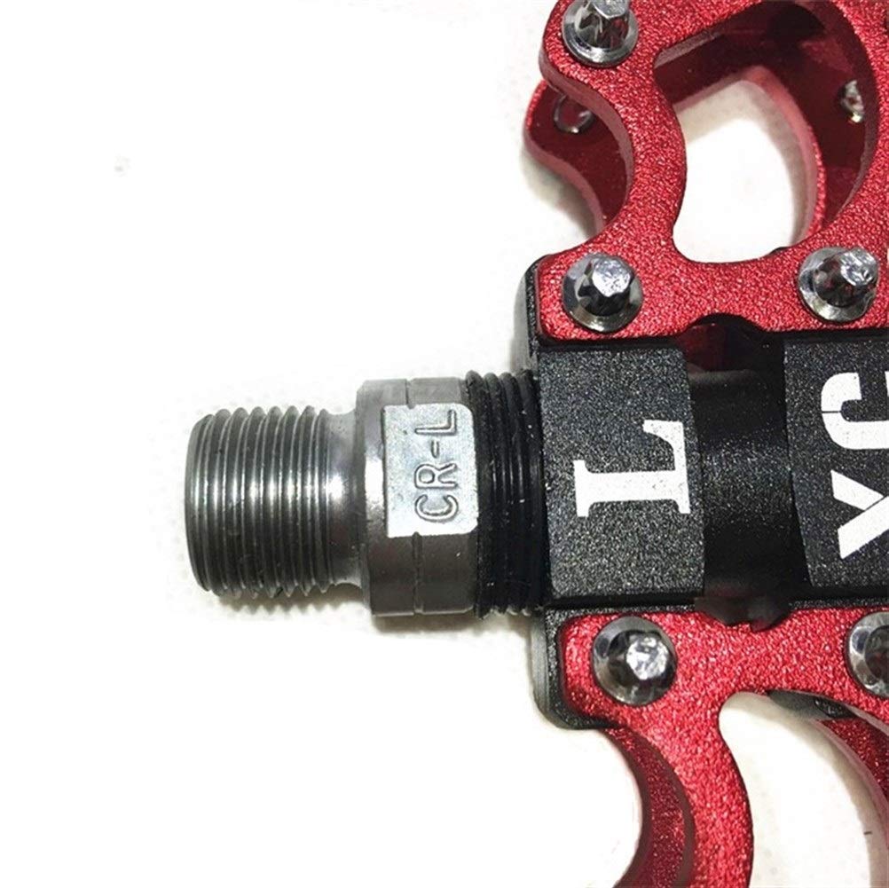 Pedali per Bicicletta MTB BMX con 3 Cuscinetti sigillati, tacchette Antiscivolo in Lega di Alluminio per Bici da Strada e Mountain Bike (Colore: Giallo)