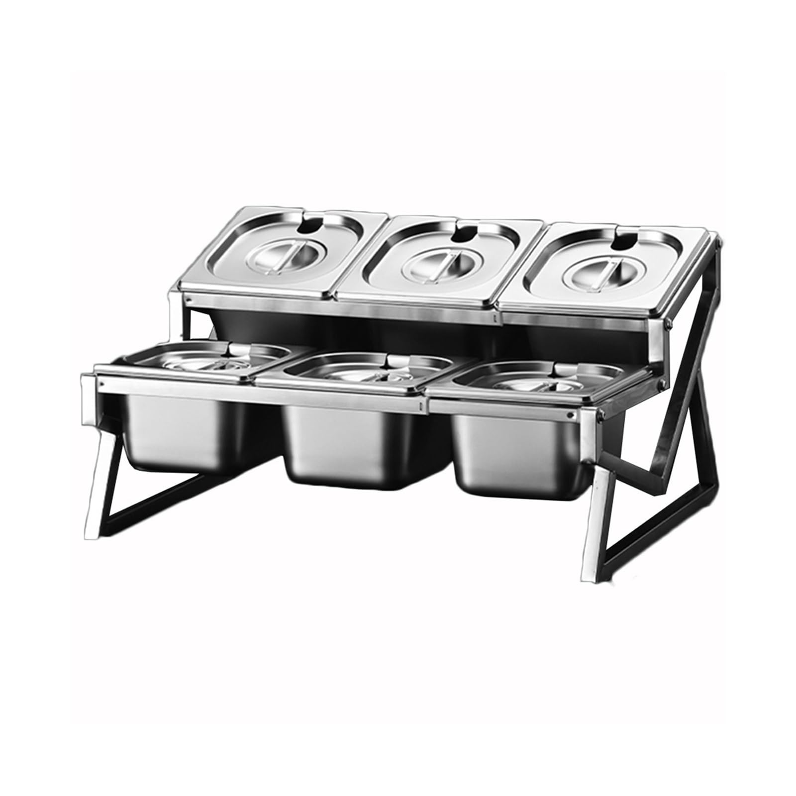 MYUYEE Stainless Steel Spice Rack With Retractable Cover 6 Compartment Kitchen Countertop Storage Solution For Herbs Seasonings And Spices