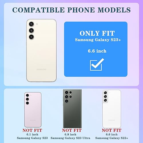 Miniatura 2 de Coralogo Funda 3 en 1 para Samsung Galaxy S23 Plus con purpurina brillante para mujeres y niñas, cubierta brillante para teléfono, bonito diseño