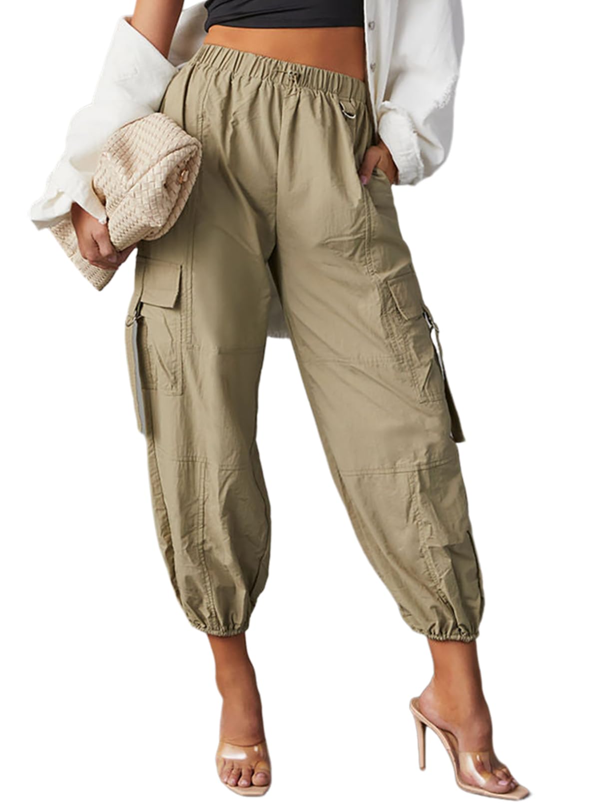 Dokotoo Cargo Pants Women 2024 High Waist Casual Work Hiking Pants for Women with 5 Pockets Pants