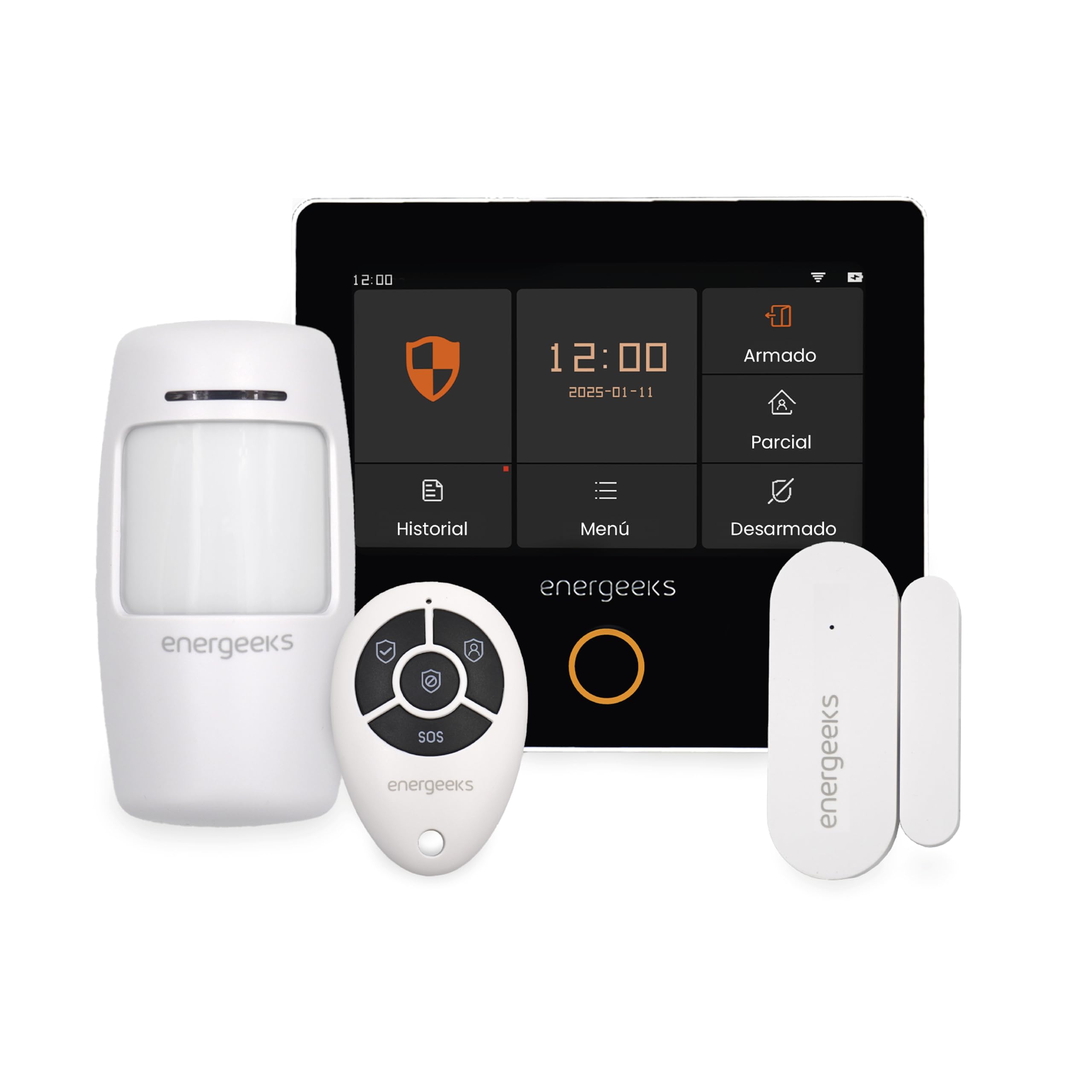 Energeeks - Sistema de Alarma WiFi - Compatible gsm - Incluye Pantalla Táctil, Sirena y Sensores de Movimiento/Apertura - hasta 200 Sensores Adicionales - App Móvil - Compatible con Alexa/Google