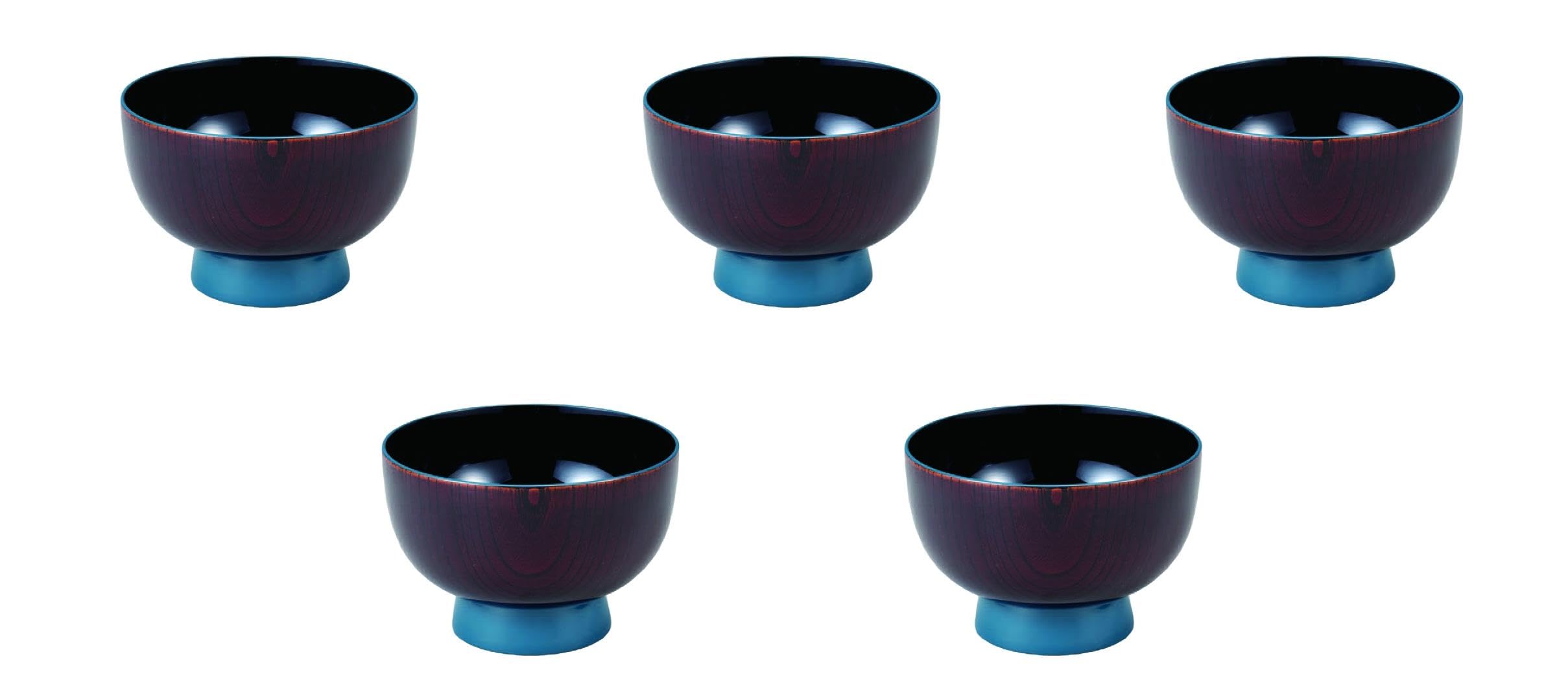 輪島塗 木製漆器 小鉢揃 5枚セット 汁椀 ボウル つゆ鉢 デザートカップ