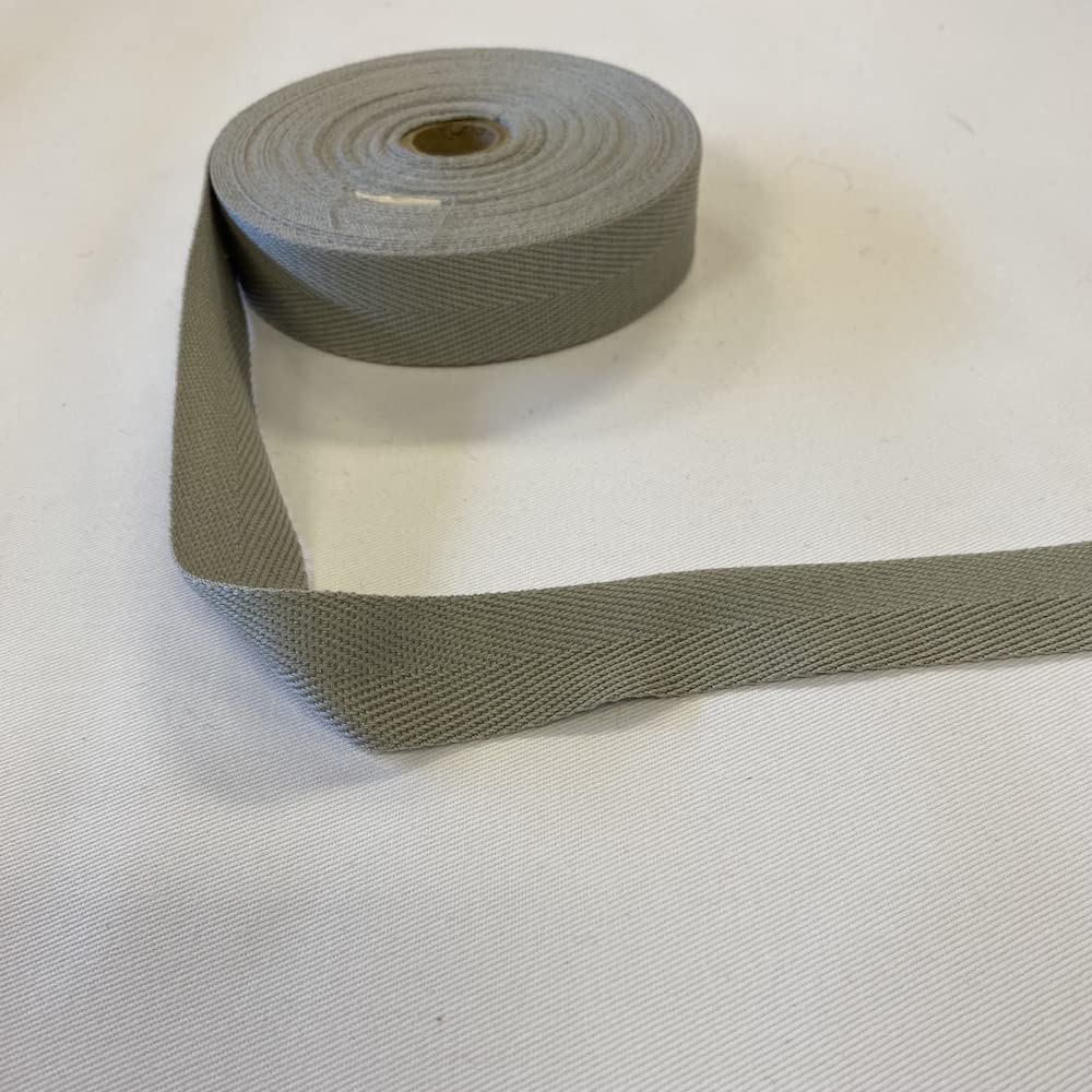 Kayes Textiles Light Grey 25Mm Acrylic Herringbone Webbing Tape (Per Metre) (Light Grey)