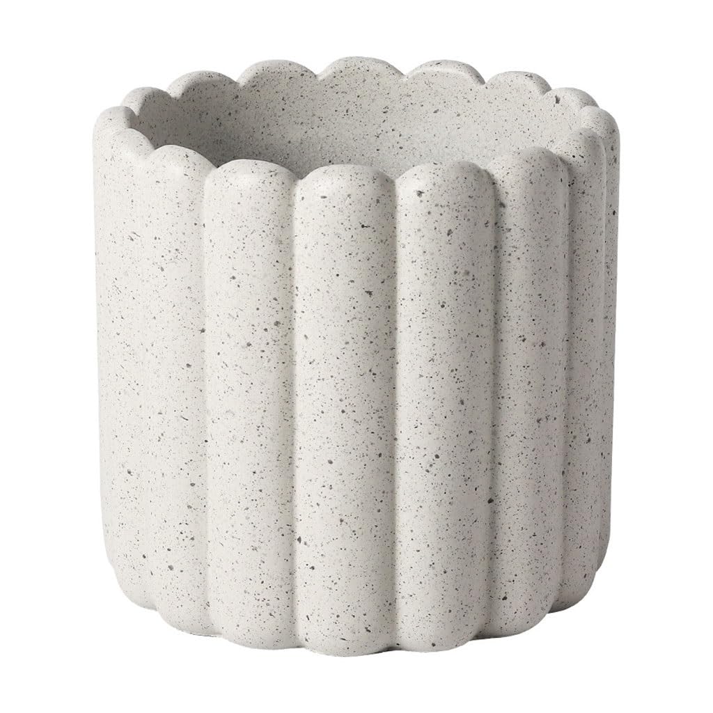 Gelasige A Flower Pots Nordic Cement Flower Pot Frosted Fashion Simple Literary Personality Indoor Pothos Bonsai Succulent Round Shape Outdoor Flower Pots(,S)