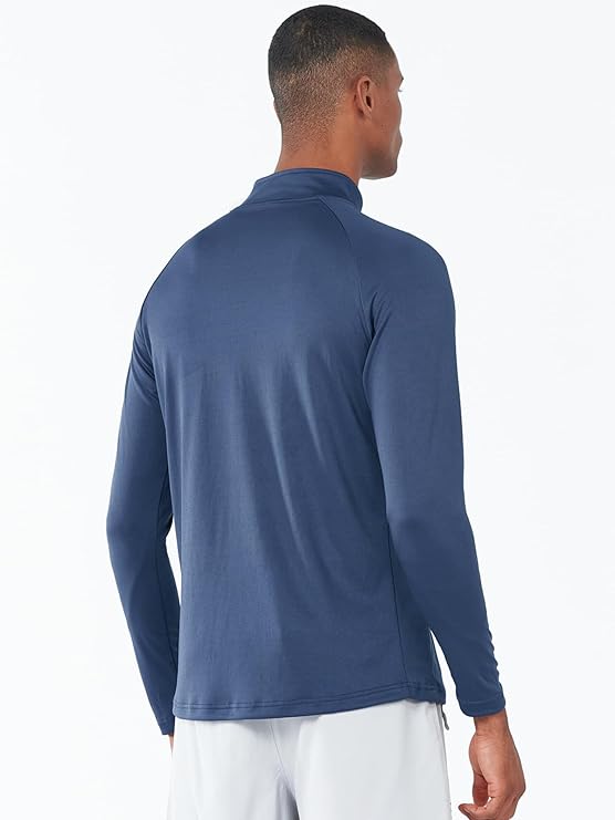 NORTHYARD Men's Quarter Zip Pullover Athletic Running 1/4 Zip Long Sleeve Pullovers Quick Dry Lightweight Tennis Gym Shirts