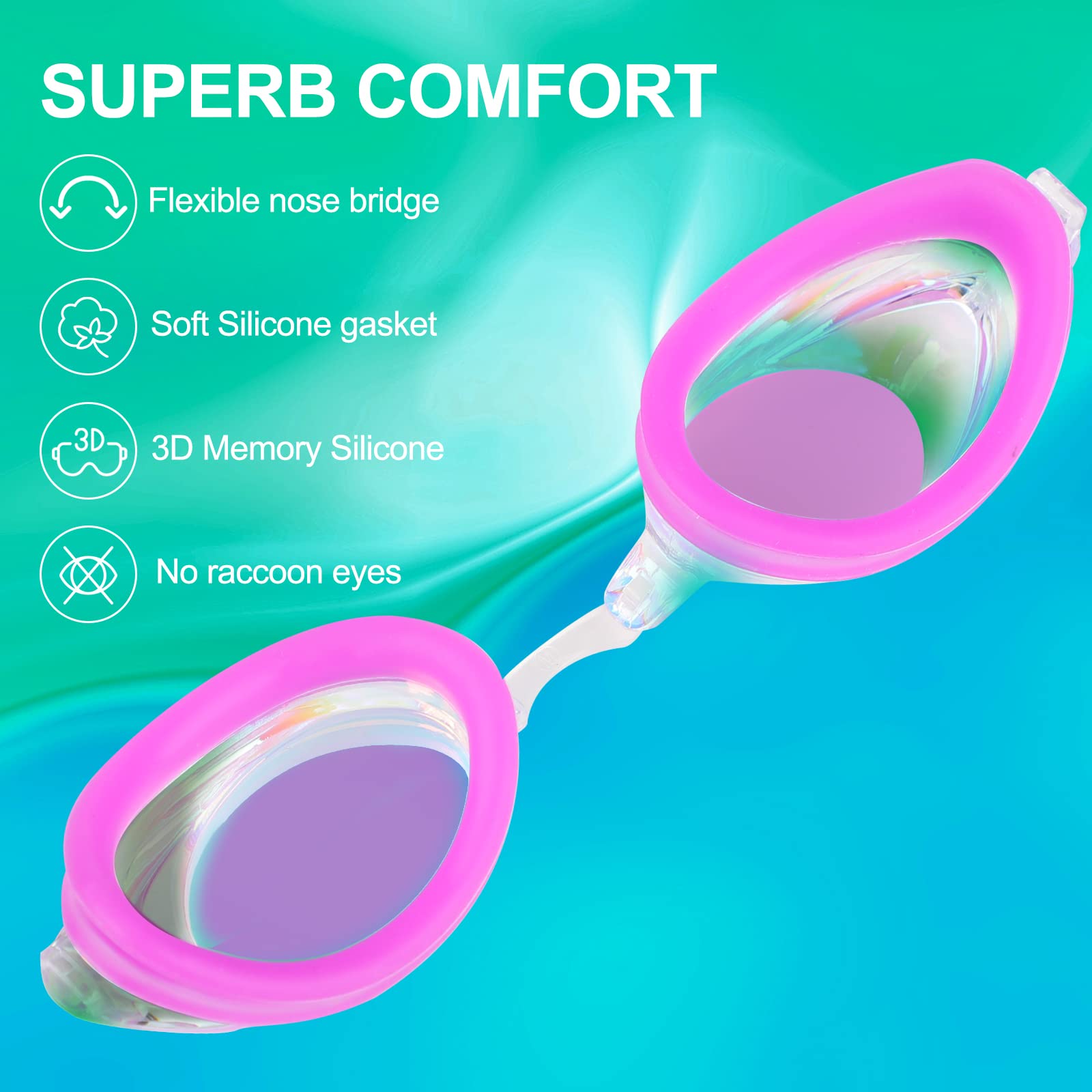 Lot de 2 lunettes de natation professionnelles anti-buée et protection UV pour hommes, femmes, adultes, jeunes et enfants
