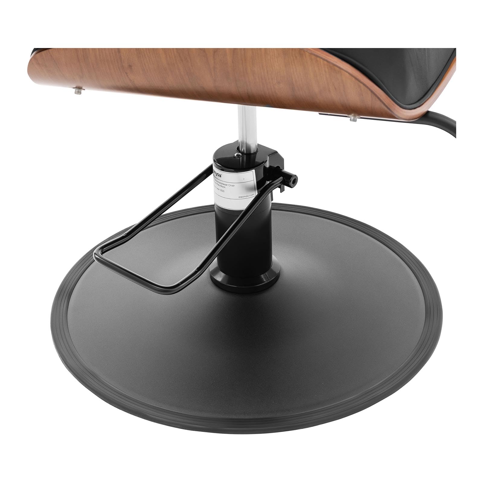 Physa Filey Black Friseurstuhl mit Fußstütze 470-570 mm 200 kg um 360° drehbar Schwarz Barberstuhl Friseursessel höhenverstellbar