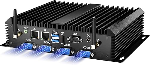 Mini PC industrial, computadora de escritorio sin ventilador Core i5-4200U 1.6-2.6GHz, Windows 10 Pro, 8G RAM, 256G SSD, 2xNICs, 6xCOM RS232, 4xUSB