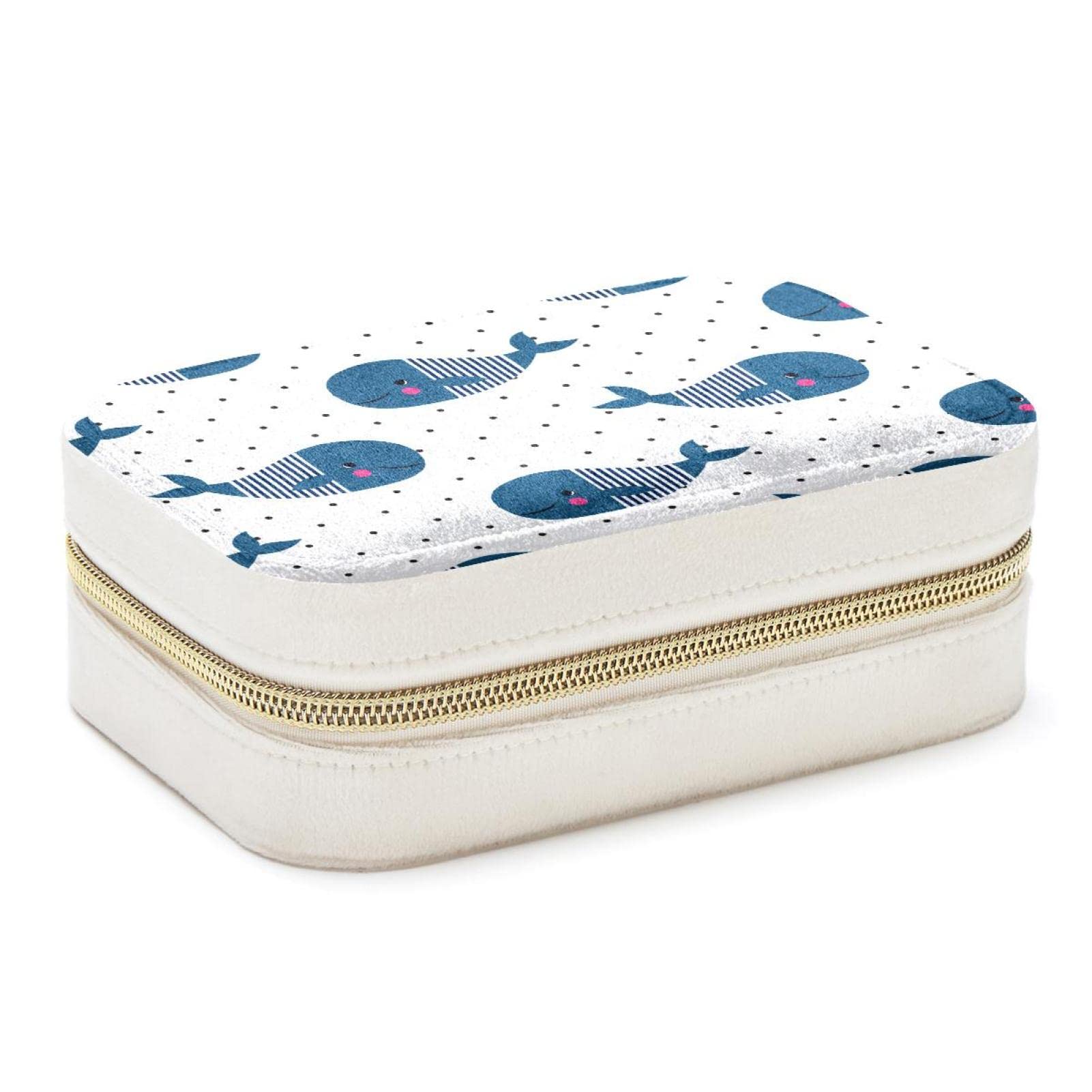 Boîte à bijoux portable Whale Ocean avec rangement boucles d'oreilles et colliers