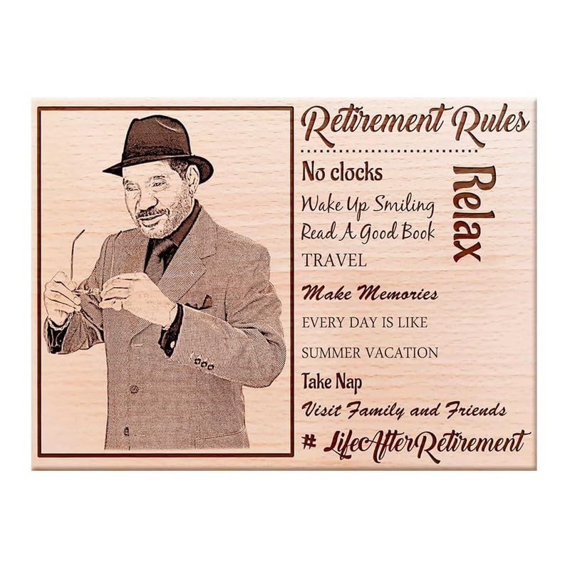 Incredible Gifts India Personalized Wooden Photo Frame Best Retirement Gift (7x5 Inches, Wood), Tabletop Rectangular