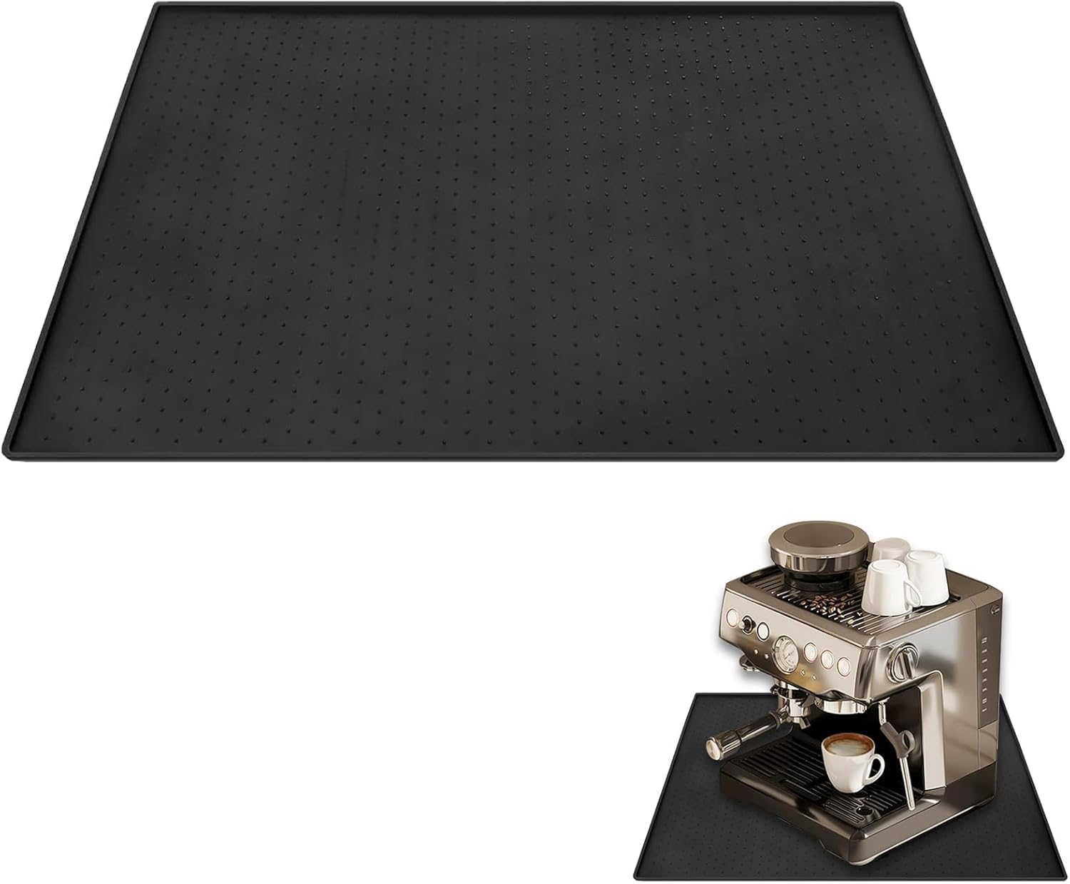 Coffee Machine mat, Silicone Coffee Machine mat, 48x30cm Coffee Machine Barista Accessories, can be Used as a Waterproof, Silicone Heat Protector Mat, Non Slip Dry Mat for Coffee Machines
