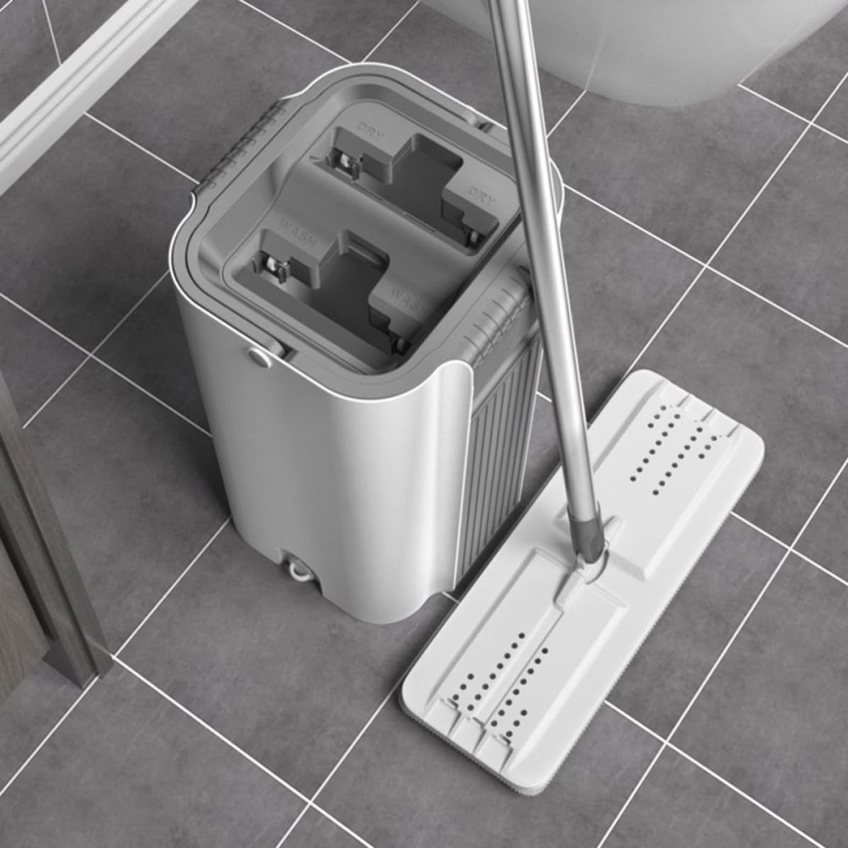 Mop in Microfibra senza Lavaggio Manuale Manico Integrato