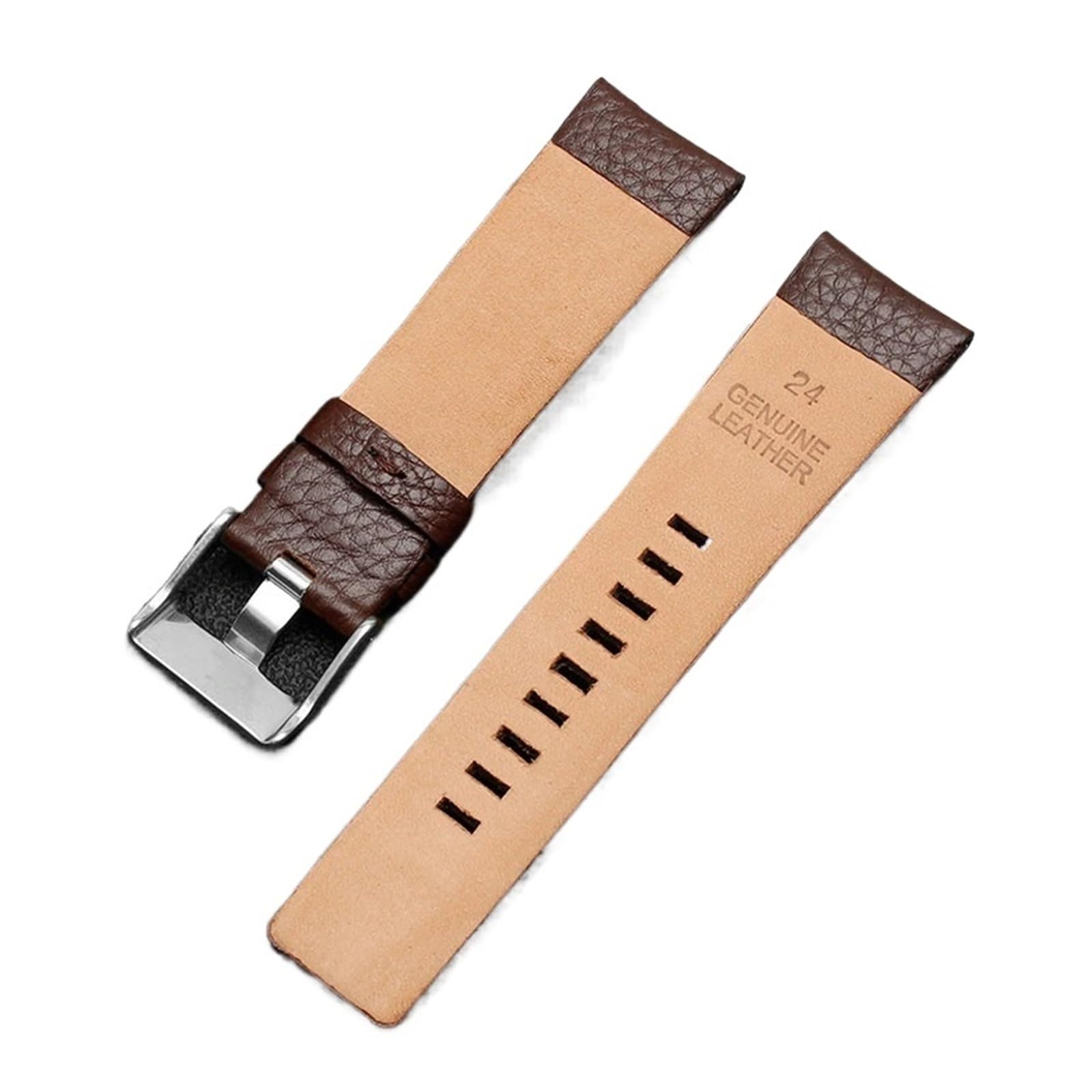 NASUNJIA - Correa de reloj de piel auténtica de 22, 24 mm, 26 mm, 27, 28, 30 mm, compatible con correa de reloj diésel DZ7256 DZ4344 DZ1657 DZ1206