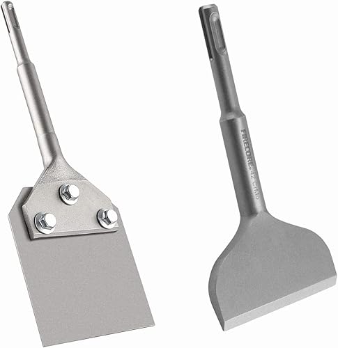 Firecore SDS Plus - Rascador de piso de 4 pulgadas de ancho, cincel de escamación Thinset, 3 pulgadas SDS Plus Broca de cincel doblado en ángulo