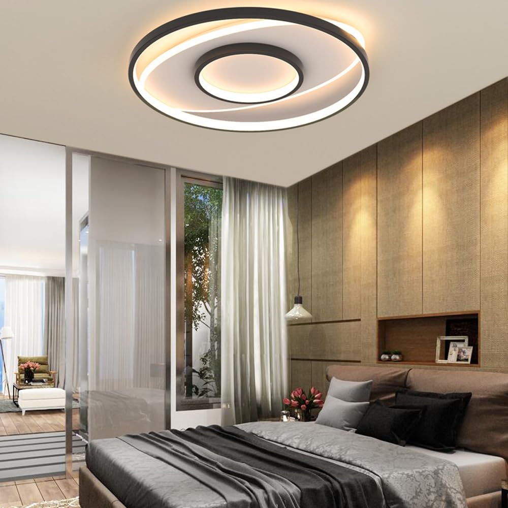 Lampa sufitowa do przedpokoju, balkonu, mała lampa sufitowa, do montażu podtynkowego 48 LED, oświetlenie salonu, okrągła, przyciemniana lampa do salonu