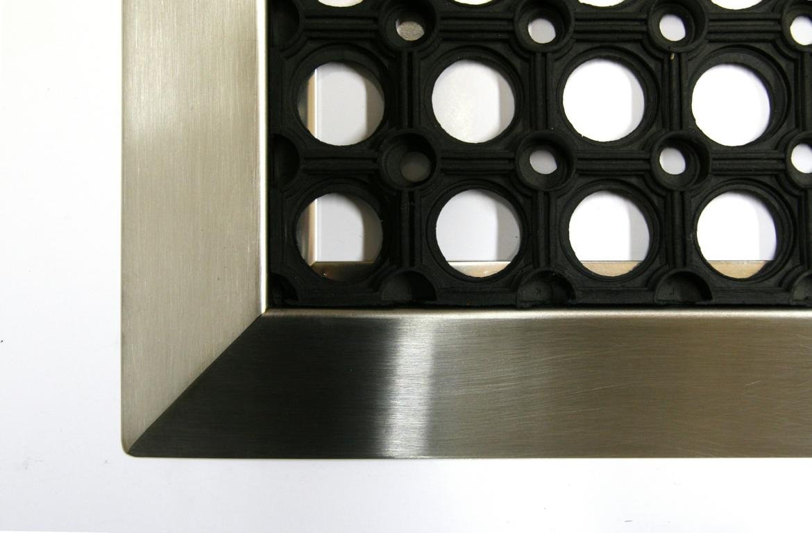 Szagato Edelstahlrahmen mit Fußmatte Ringgummi 110x85cm Größe 4