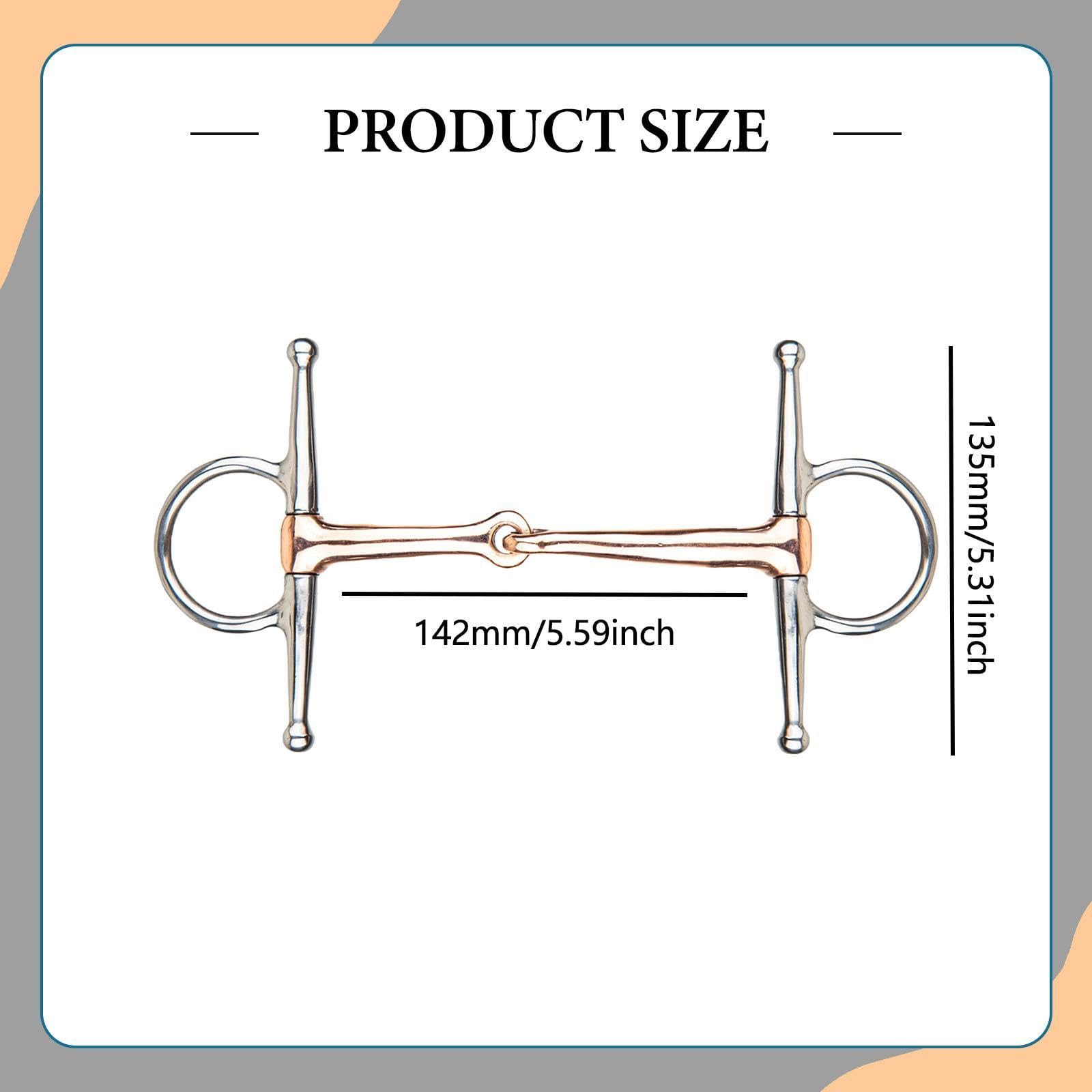 Fenteer Horse bit Snaffle de Metal con Boca Forma H para Caballo Elaborado en Acero Inoxidable Adecuado para Monta Entrenamiento Regalo Decoración14.2cm