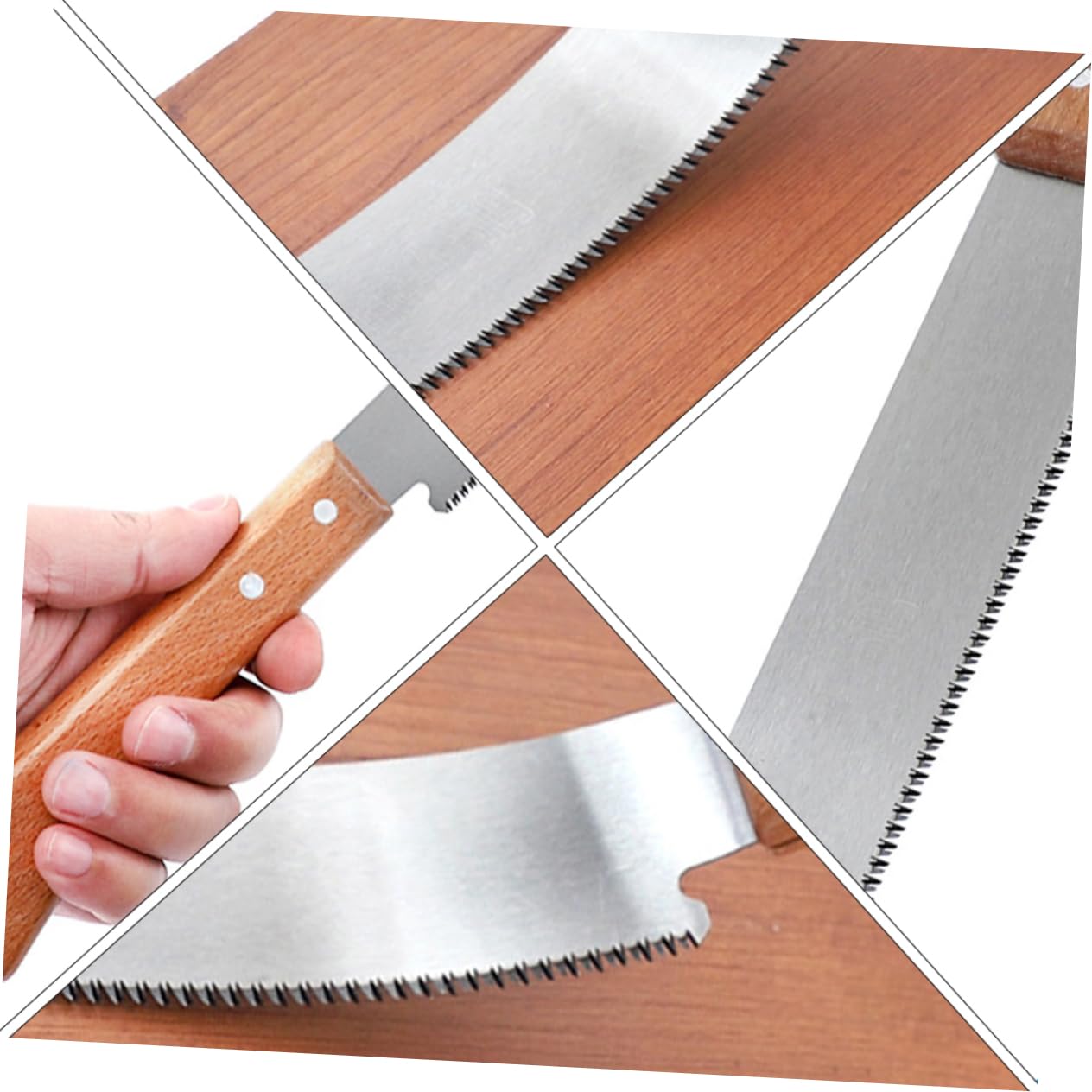 2pezzi Seghetto Manuale Mano Con Manico Legno Di Precisione Denti Per Lavori Di Falegnameria Utensile Compatto Per Giardinaggio e