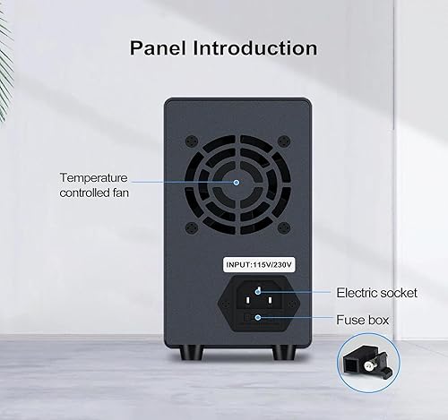 Miniatura 7 de Wanptek - Fuente de alimentación CC variable de 30 V 10 A, fuentes de alimentación de banco con perilla de ajustes de codificador, puerto de carga