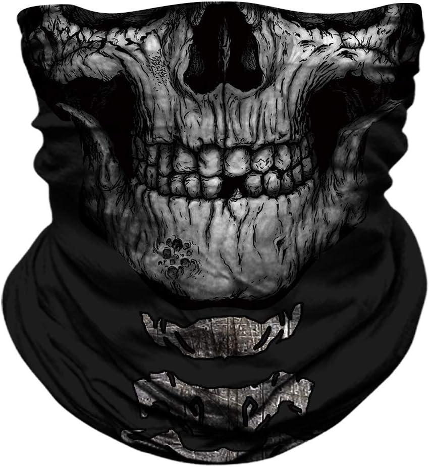 Skull Face Mask UV Sun Dust Neck Gaiter Bandana Headwear Motorcycle