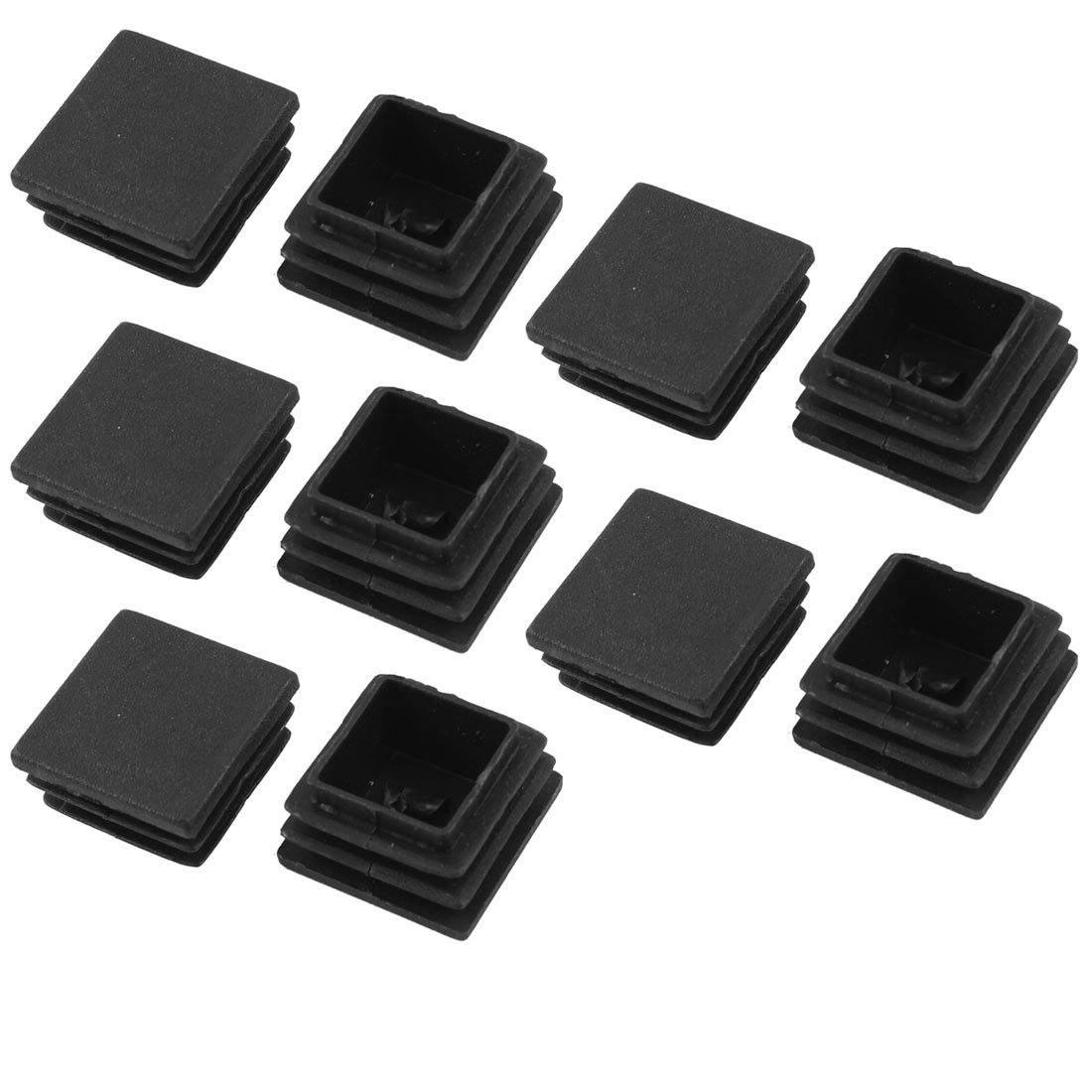 Uxcell Black Sourcing Map Plastic Square Blanking End Caps Tube Inserts 30Mm X 30Mm 10 Pcs