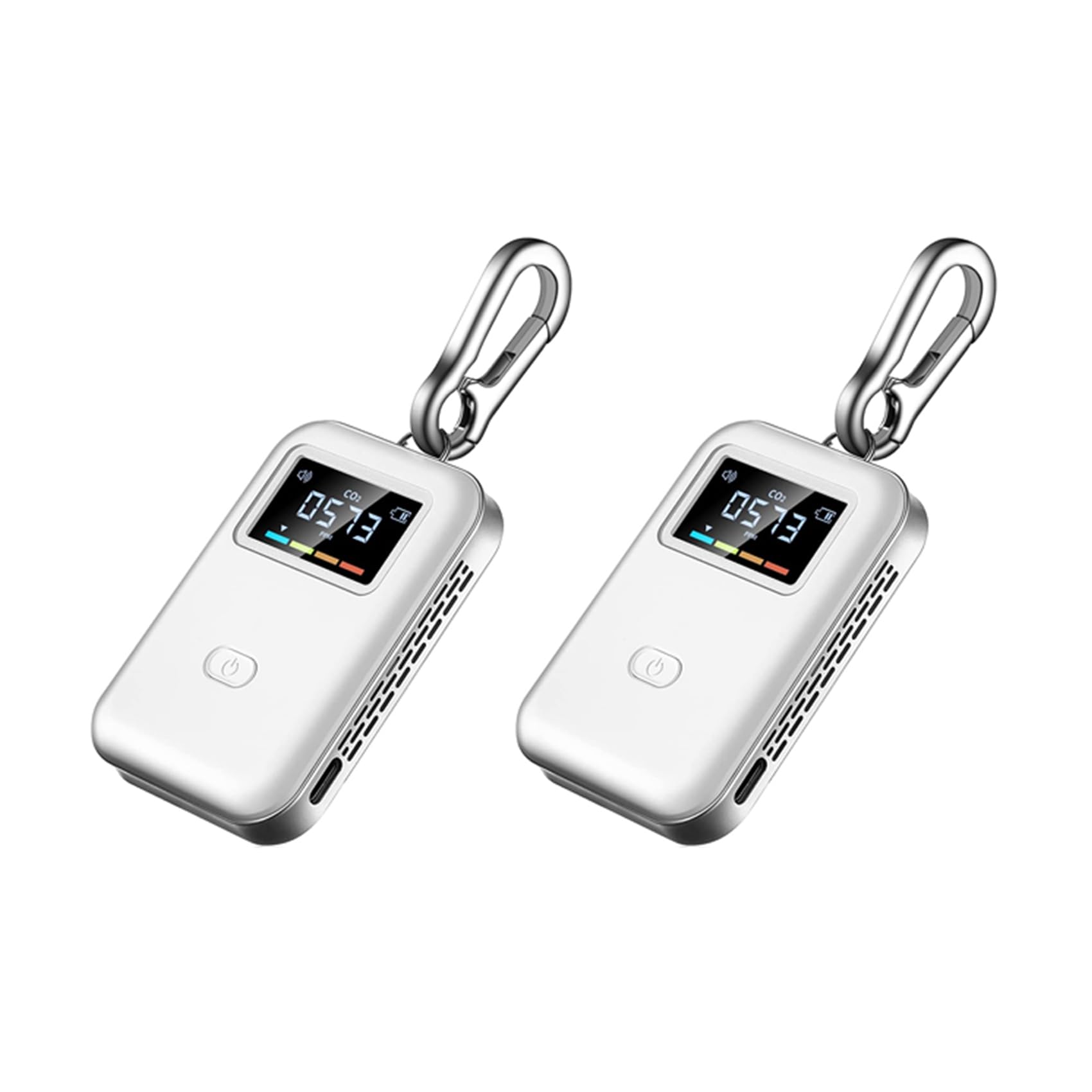 2X Monitor de CO2 Móvil Sensor NDIR Detector de Dióxido de Carbono Administrador de Pruebas de CO2 para Interiores Sensor NDIR con Gancho