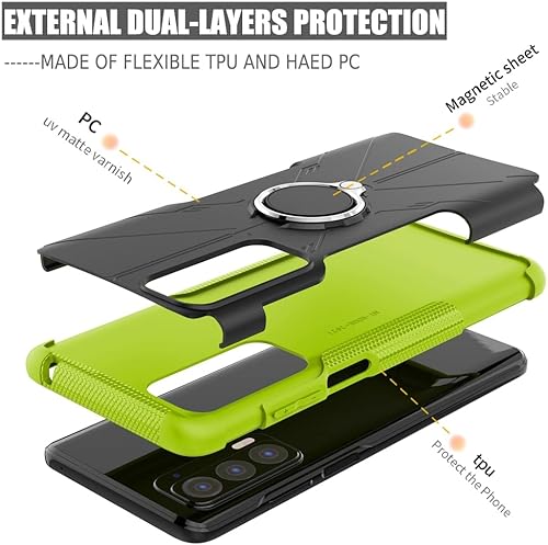 Miniatura 4 de Funda compatible con Moto Edge 2021, Moto Edge 5G UW con protector de pantalla de vidrio templado, soporte magnético con soporte magnético para
