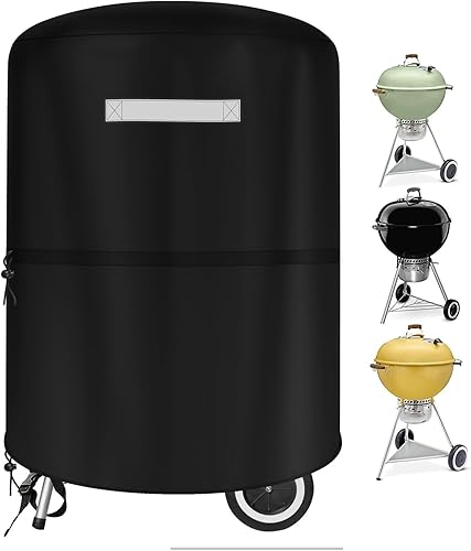 Cubierta redonda para parrilla Weber de 22 pulgadas al aire libre impermeable para parrillas de carbón Kettle - Cubiertas para parrilla de carbón