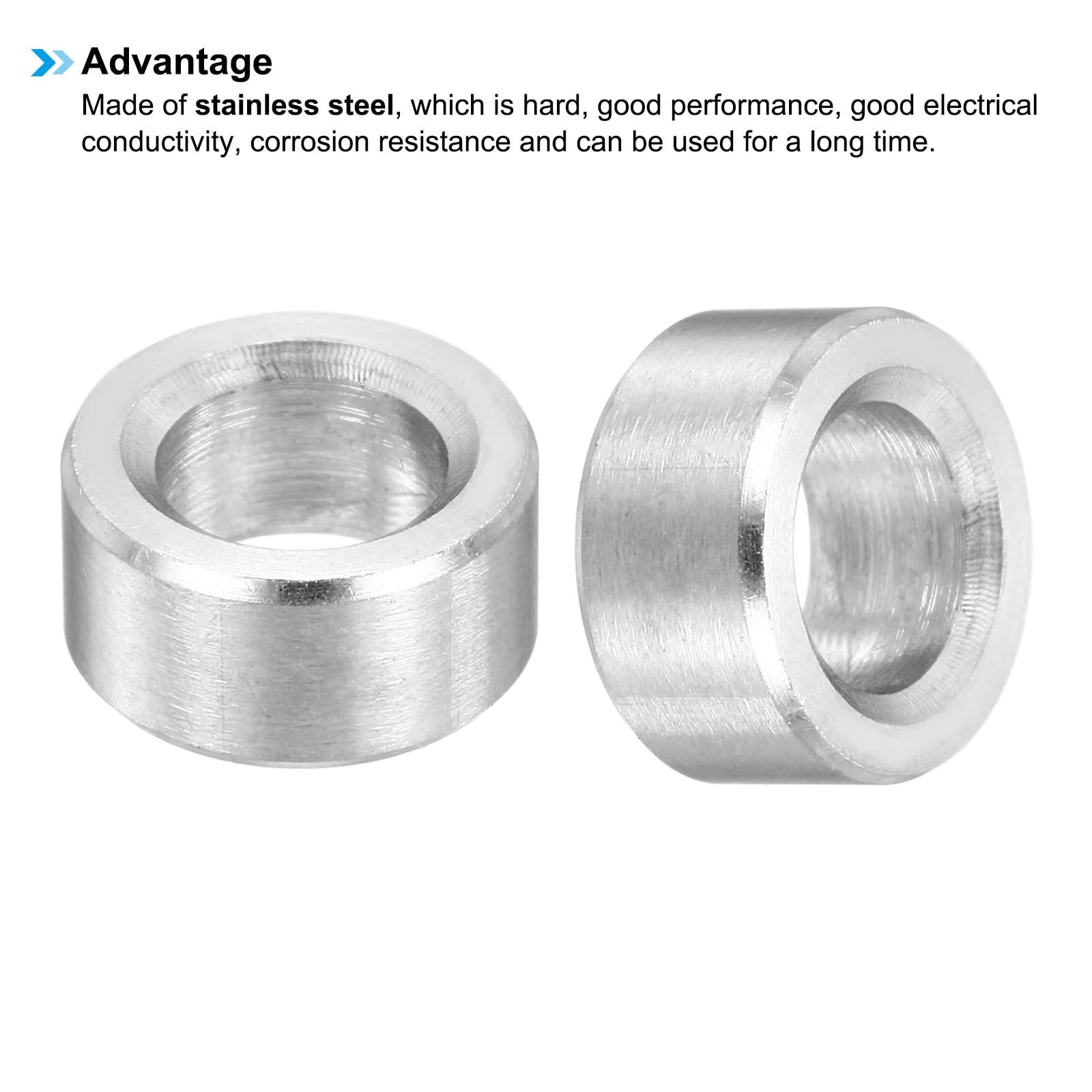 PATIKIL M6 Stainless Steel Spacers, 12Pcs Metal Spacer 6mm ID x 10mm OD x 5mm L Screw Standoff for 1/4" or M6 Screw - Image 4