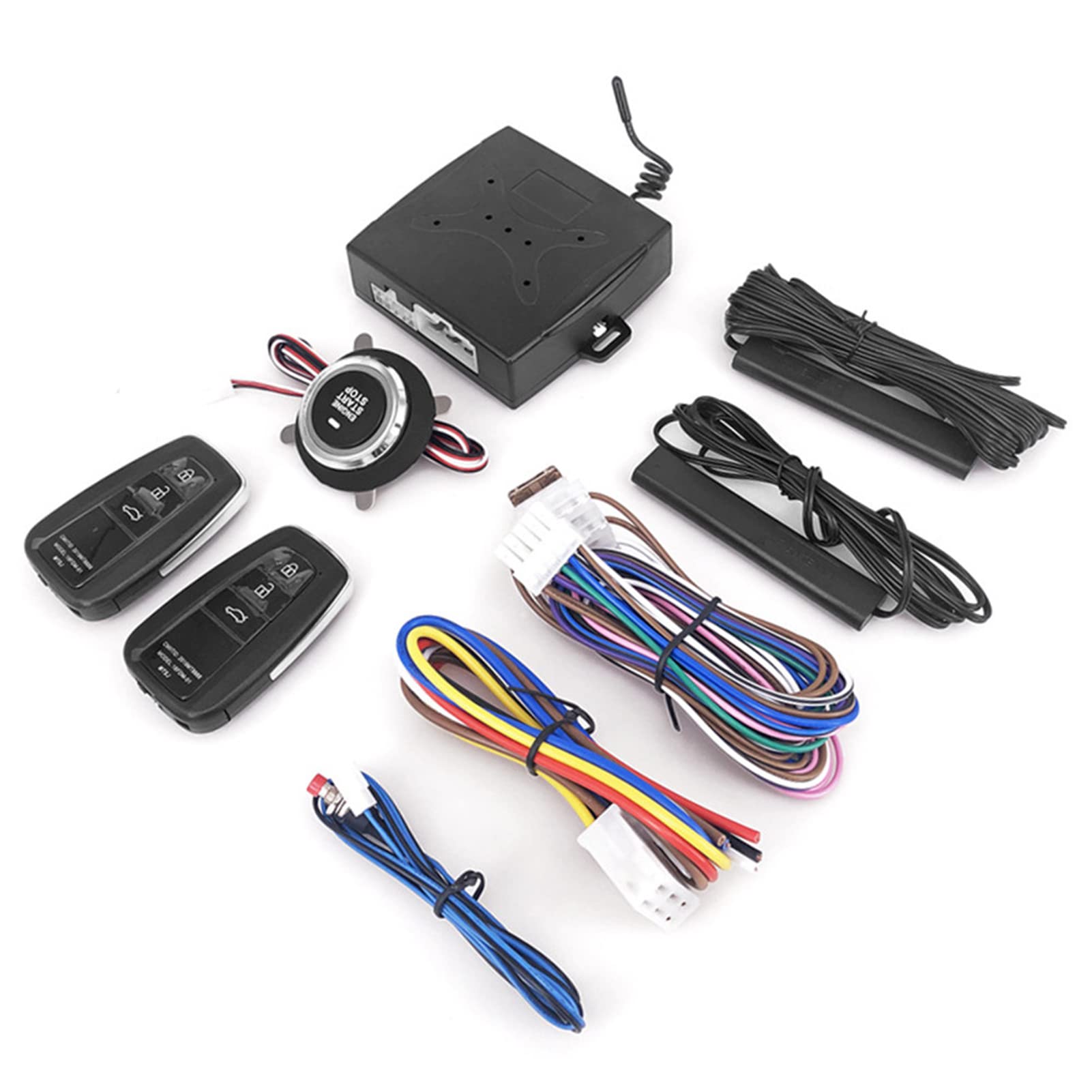 Sistema de alarma remota Auto Car, alarma remota de arranque con un solo botón, alarma remota universal para automóvil de 12 V, sistema de alarma remota Auto Car SUV arrancador de entrada sin llave an