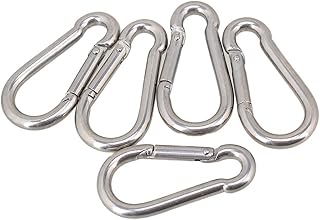 Multifunctional 304 Stainless Steel M6 60mm Spring Snap Carabiner Quick Link Lock Ring Hook