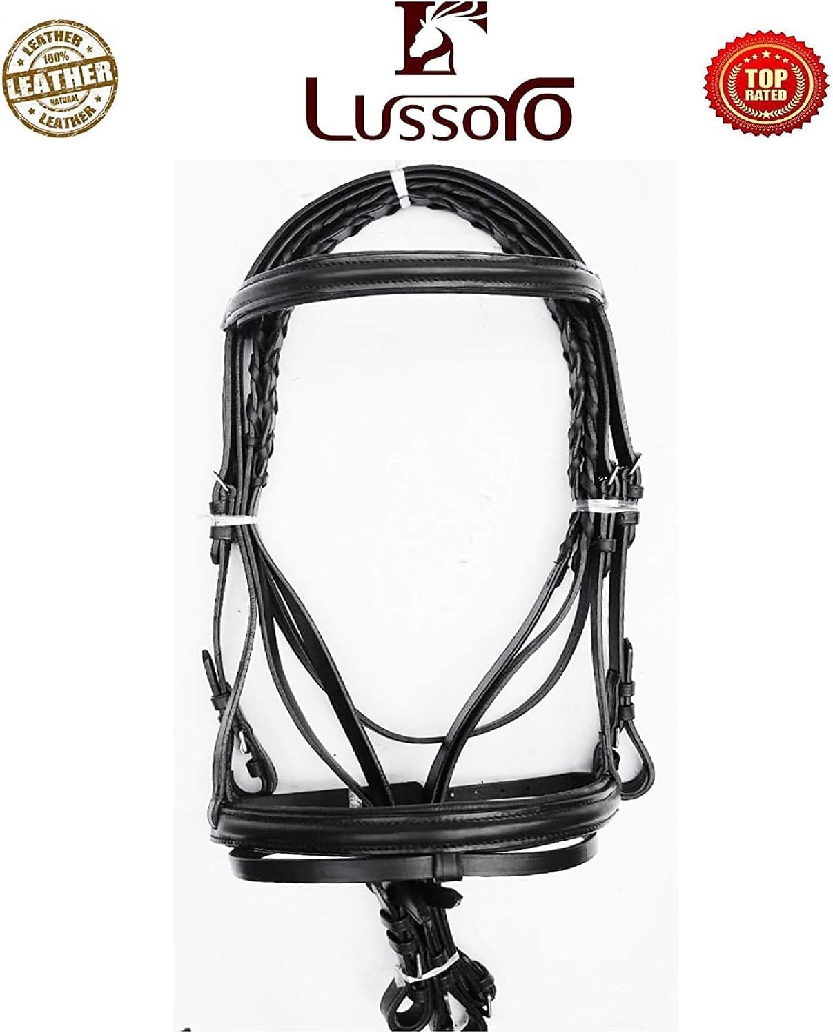 Cuoio Inglese Equitazione Cavallo Starter Kit per Equitazione Regalo Set Inglese Saltare Maniglia Sella, Pony