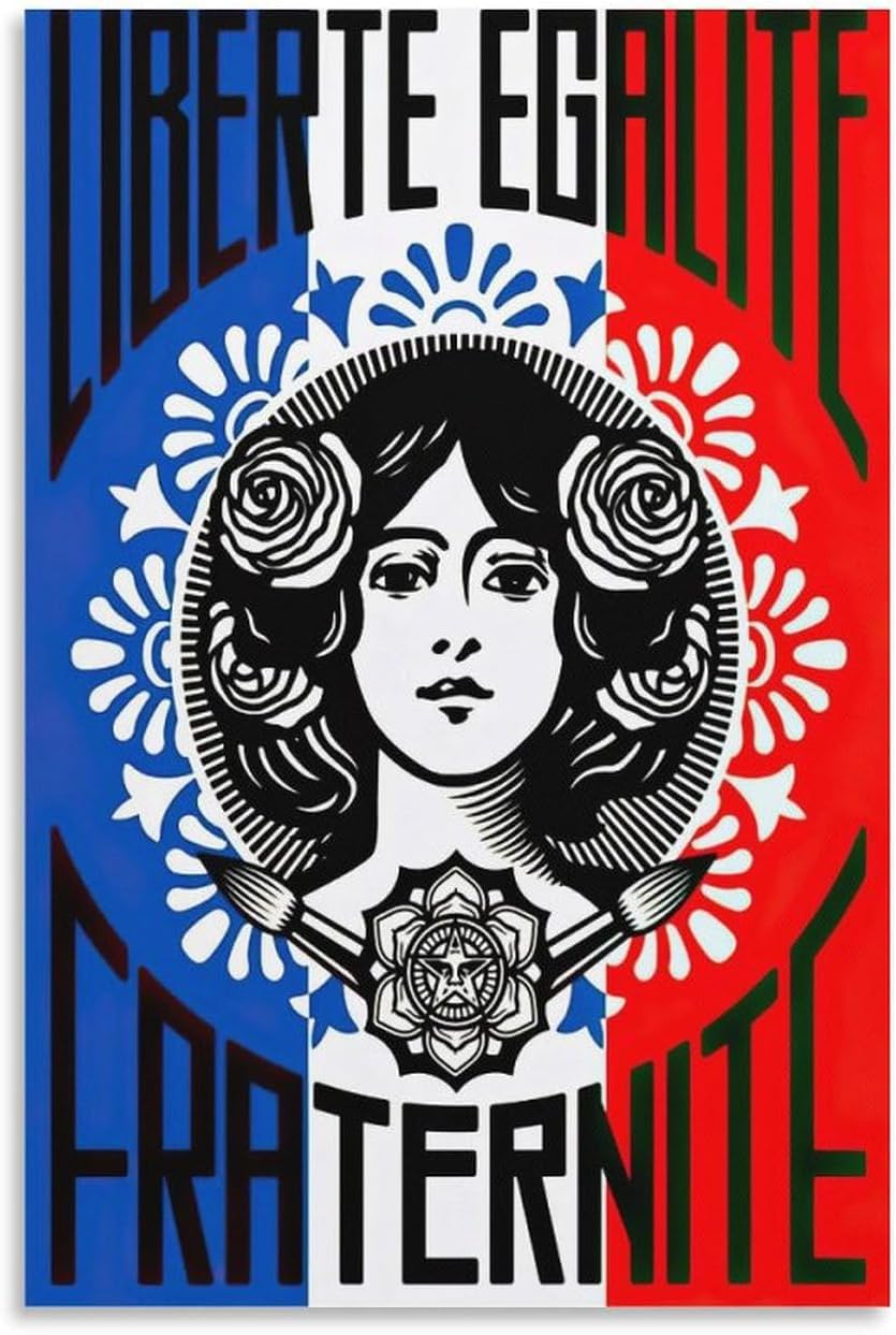 Orjdjz Wxkbl Liberte by Shepard Fairey Poster and Prints Pop Street Wall Art Shepard Fairey Canvas Painting Modern Picture for Office Decor 40x60cm Frameless
