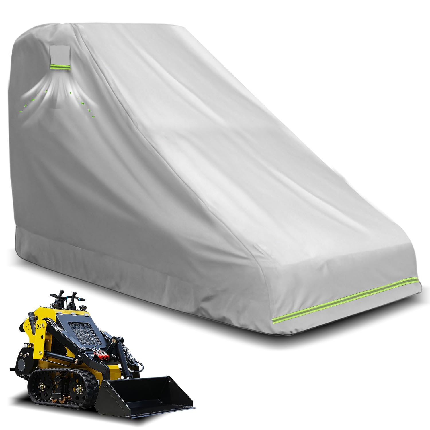 Housse de protection pour chargeuse sans cabine – Housse de pluie pour chargeuse compacte Bobcat MT100/Kubota SCL1000/New Holland C314, housse de chargeuse Dupont Oxford avec bandes réfléchissantes