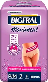 Roupa Íntima Bigfral Moviment Feminina P/M 7 Unidades