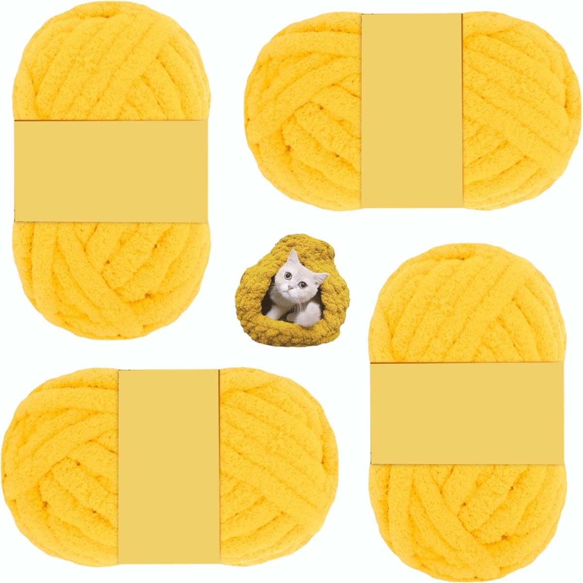 Häkelgarn, Baumwoll-Tricoter-Fil, doppelter Baumwoll-Tricot-Stoff, grob gestrickter Chenille-Trikotstoff(Color 15,4 roll(904g))