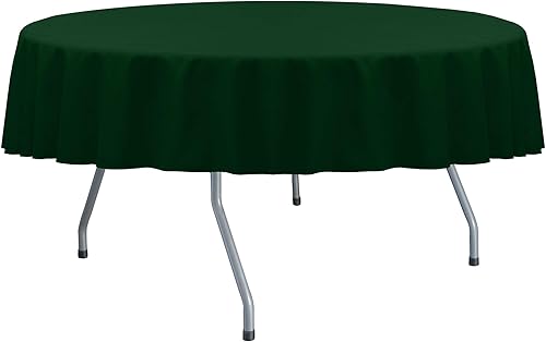 Miniatura 1 de ULTIMATE TEXTILE Cotton-Feel - Mantel redondo de comedor fino de 60 pulgadas, se adapta a mesas de menos de 60 pulgadas de diámetro, verde cazador