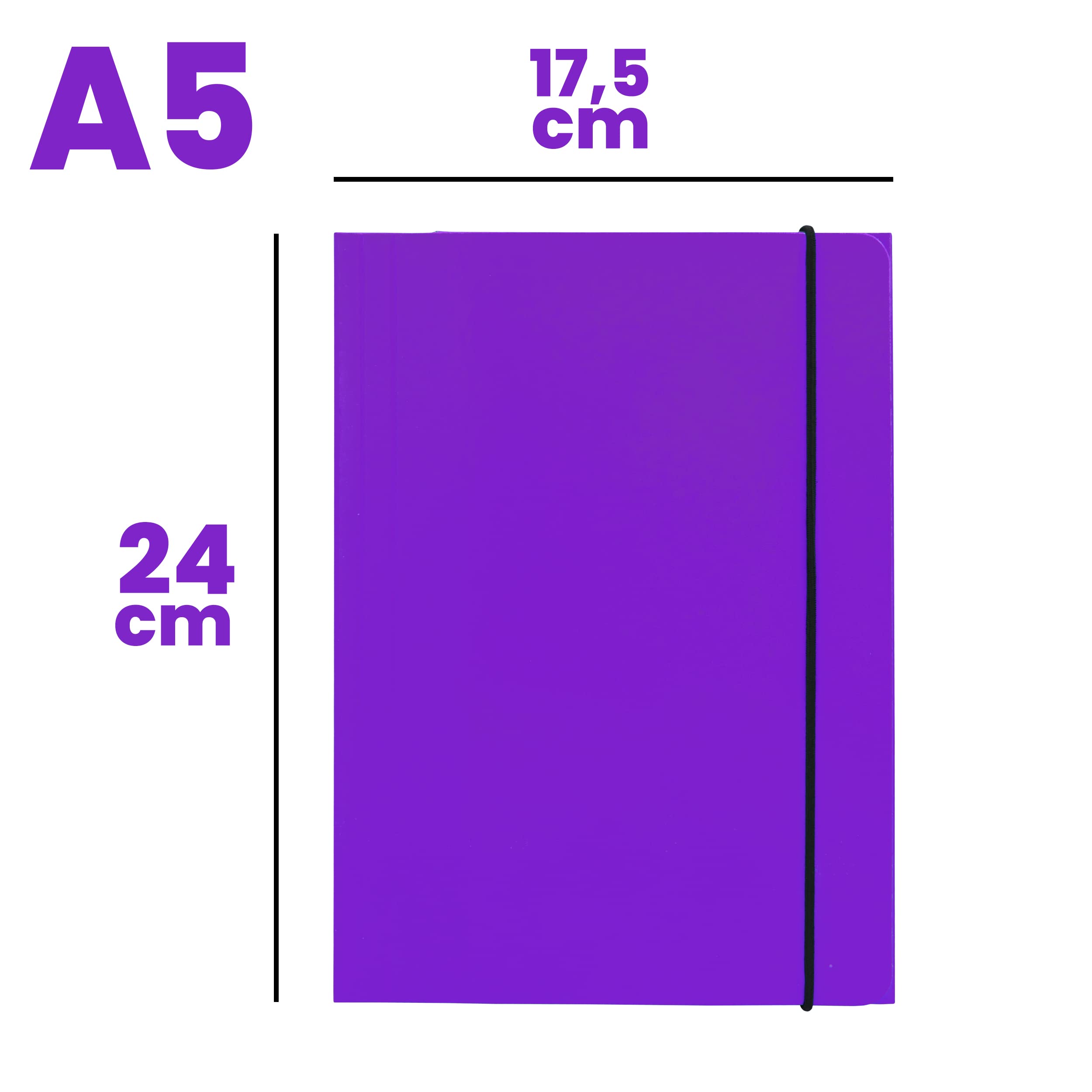Lot De 6 Classeurs A5 Starplast - Carton Doublé, Fermeture Élastique, Couleurs Fluo - École Et Bureau