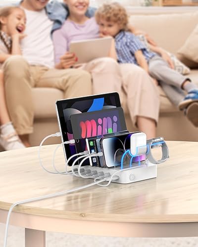 Miniatura 9 de SooPii Estación de carga de 60 W y 6 puertos para múltiples dispositivos, PD 20 W USB C carga rápida para teléfono 141312, 6 cables cortos