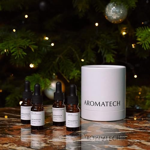 Miniatura 3 de AromaTech The Holiday Collection Set  Set de regalo de aceites esenciales difusor de aroma mezcla de abeto noble, Fireside, pan de jengibre